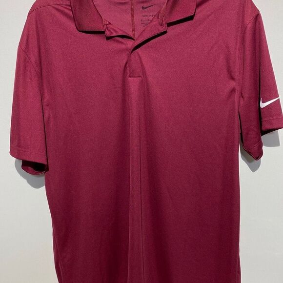Nike Dri-Fit Men's Short Sleeve Red Golf Polo Shirt Size M - Picture 1 of 9